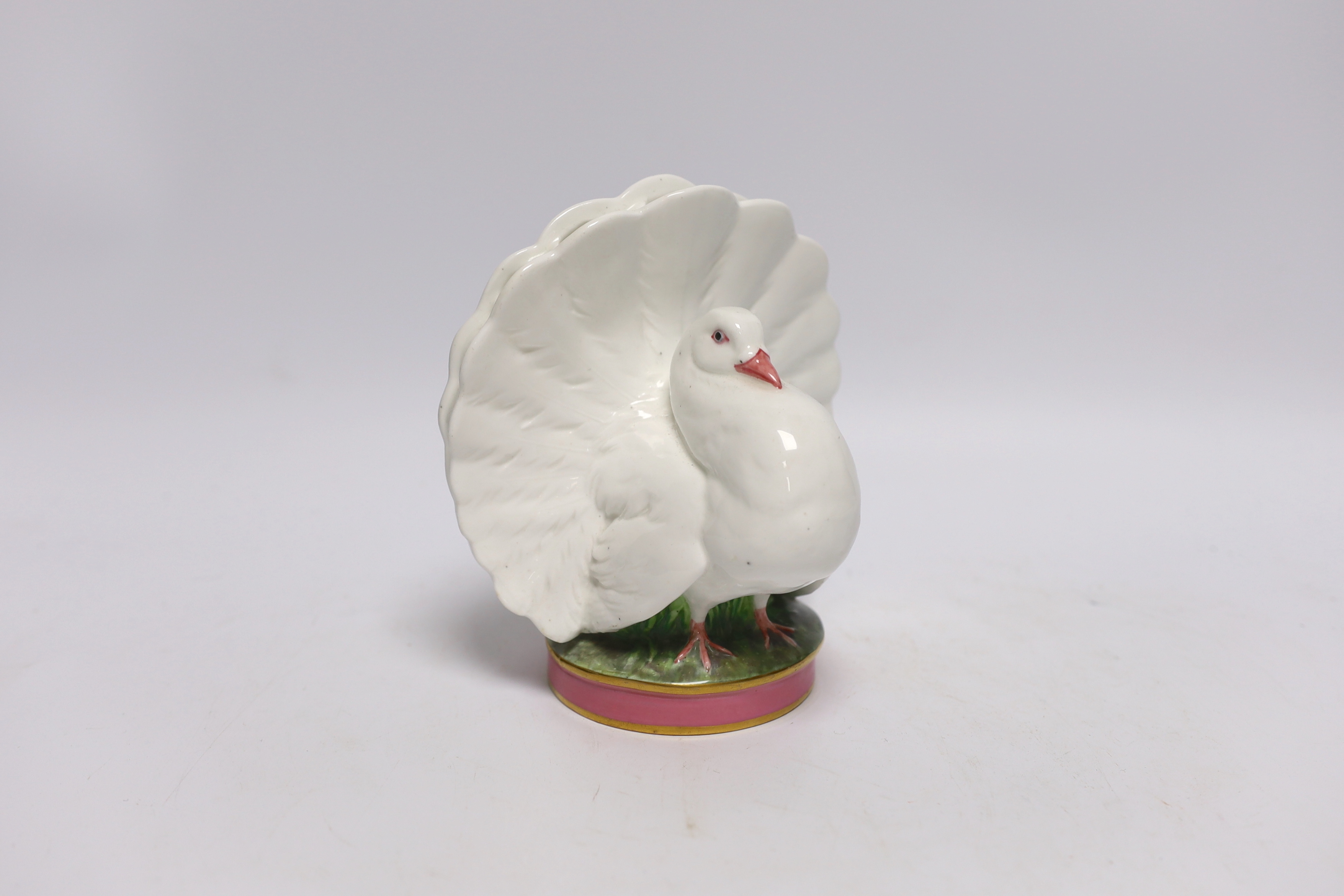 A Victorian Minton model of a fantail dove, 15cm